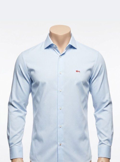 Camisa elástica celeste mini dibujo  de Dark & Fish