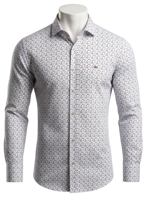 Camisa dibujo rojo y azul de Corsare