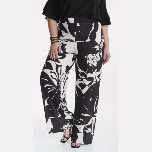 Pantalón palazzo punto blanco y negro de SPG Woman