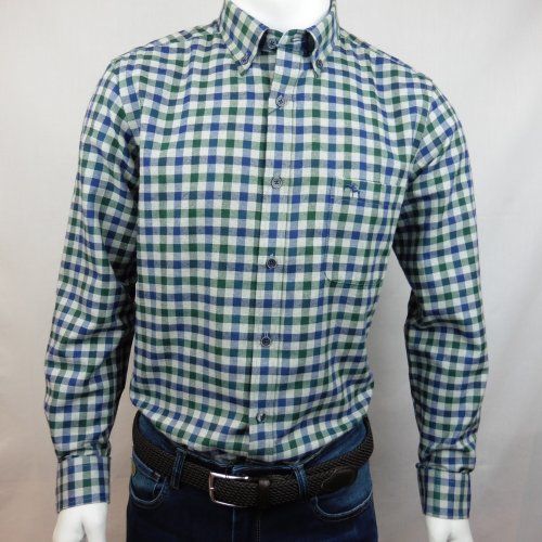 Camisa cuadros azul y verde de Dos Galgos