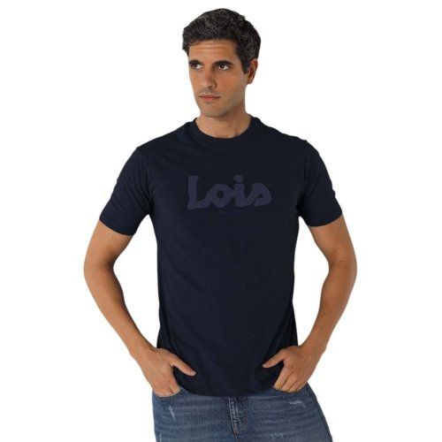 Camiseta azul marino letras al tono de Lois