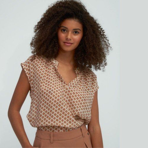 Blusa estampado de rombos de Surkana