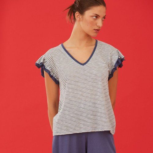 Camiseta rayas volantes de WNT Collection