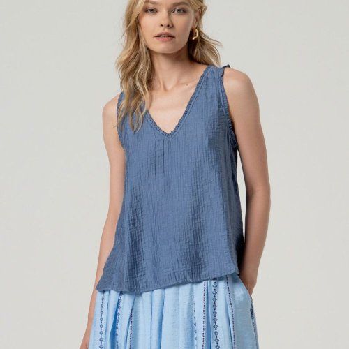 Top azul tejano de Surkana