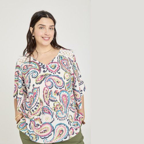 Blusa blanca ganchillo de SPG Woman