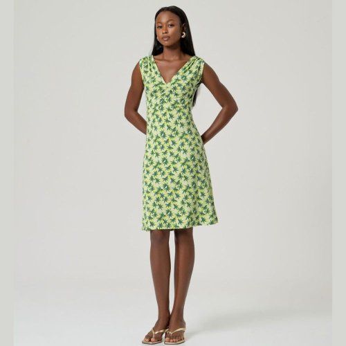 Vestido midi flores lima y verde de Surkana