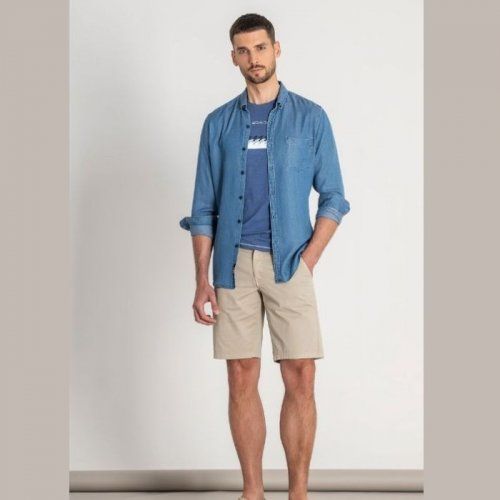 Camisa tencel azul tejano de Dos Galgos