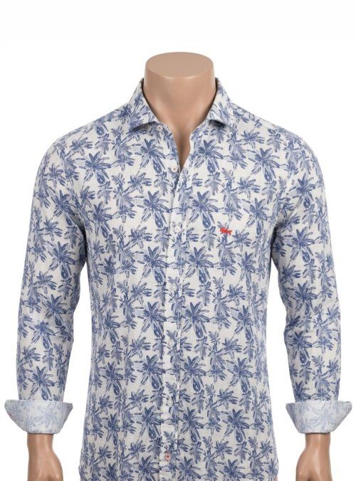Camisa flores azules  de Dark & Fish