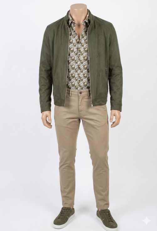 Cazadora antelina verde de Dos Galgos