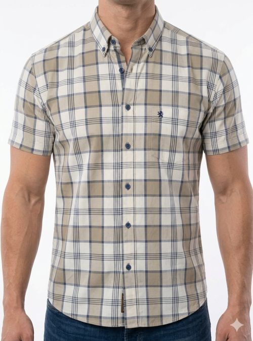 Camisa mc cuadros beige de VNTO