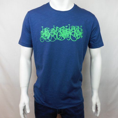 Camiseta azul bicis verdes de Dos Galgos