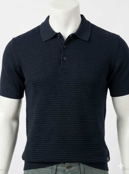 Polo punto algodón azul marino de Gendive