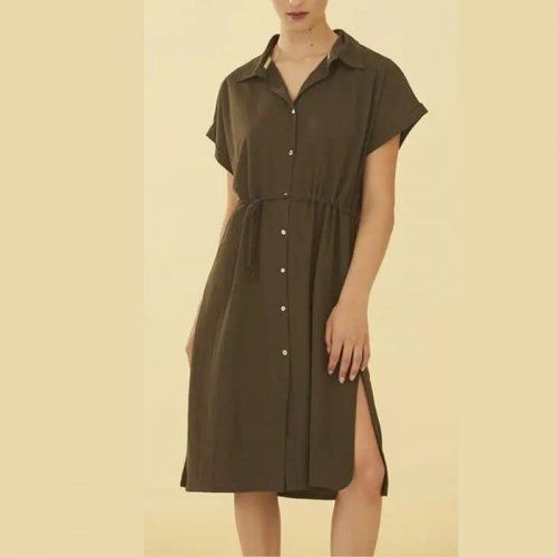 Vestido camisero verde oscuro de WNT Collection