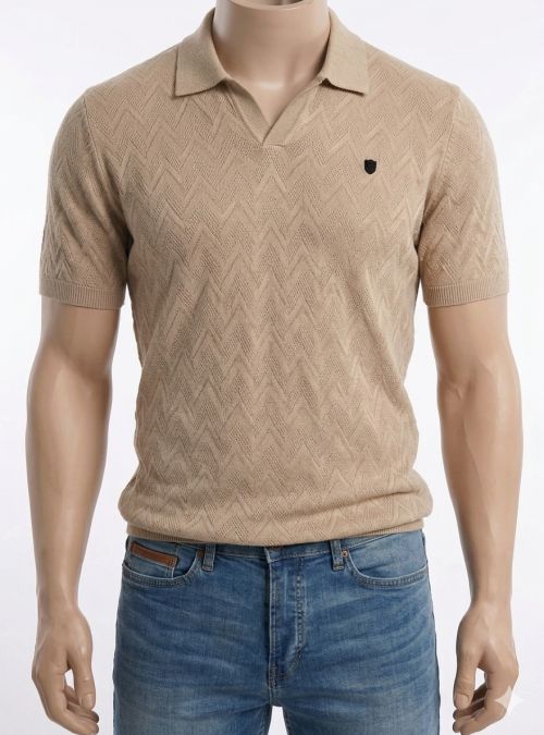 Polo beige de punto de Dark & Fish