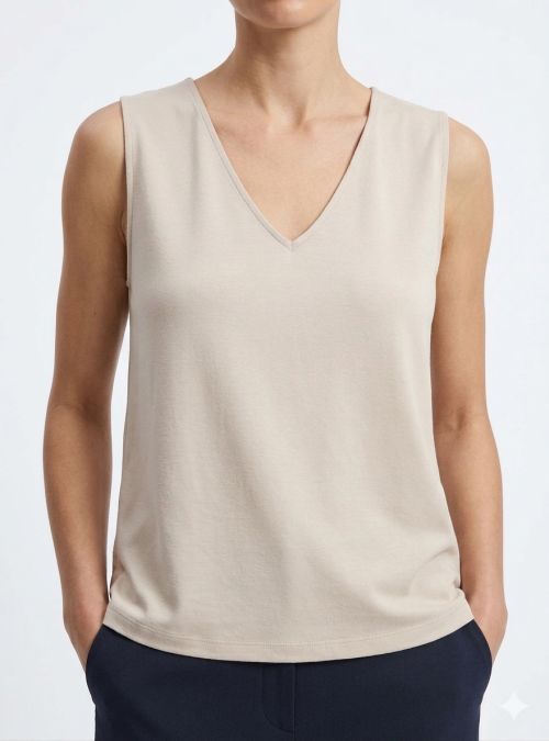 Camiseta beige sin mangas de WNT Collection