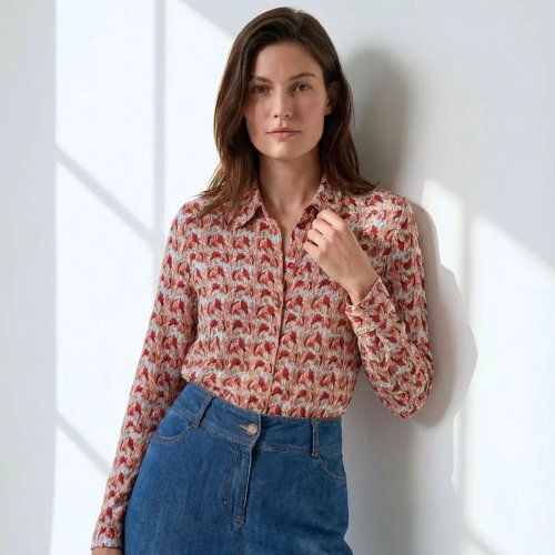 Camisa de punto estampado rojo de Surkana