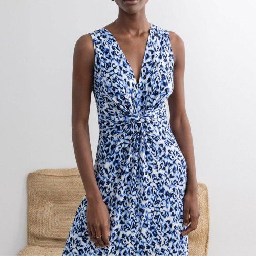 Vestido largo estampado azul de Surkana