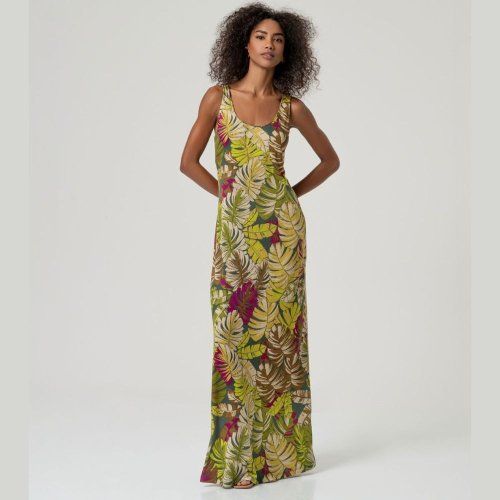 Vestido largo estampado hojas de Surkana