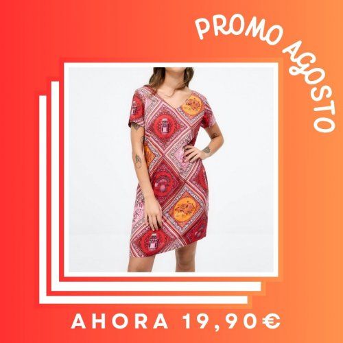 Vestido escotes pico elefantes de Surkana Vestido escotes pico elefantes de Surkana