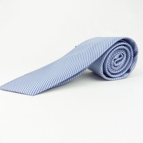 Corbata celeste con zigzag marino de Boccola
