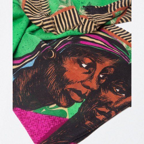 Foulard lana estampado azul de Surkana