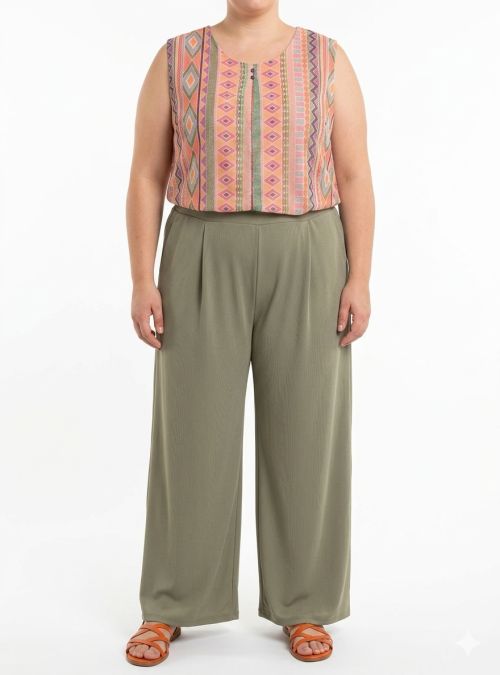 Pantalón tobillero de punto verde de Nayat